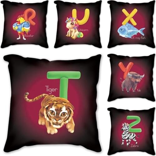 Modern Nordic Alphabet arabic numerals cartoon Classic Pastoral Cushion Cover Cojine Kussenhoes Throw Pillow Case Spring Decor