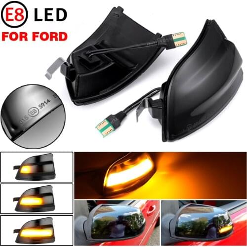 2pcs LED Dynamic Turn Signal Light Car Rear View Mirror LED Indicator Blinker For FORD Focus 2 MK2 2004 - 2008 C-MAX