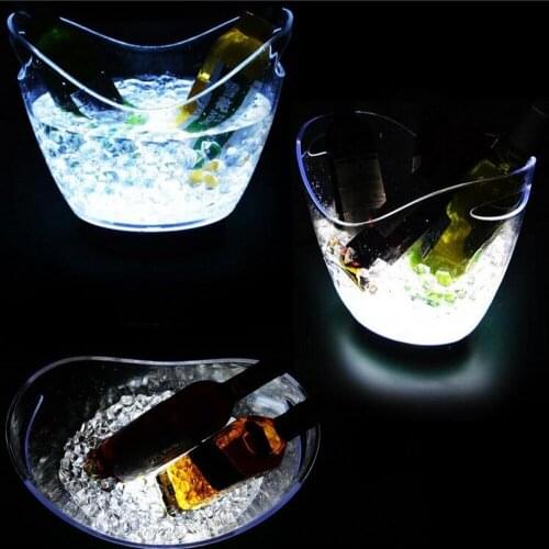 Large size 12L Led Rechargeable Ice Buckets Color Changing Light Up Wine Cooler Barrel Shaped Champagne Wine Beer Storage