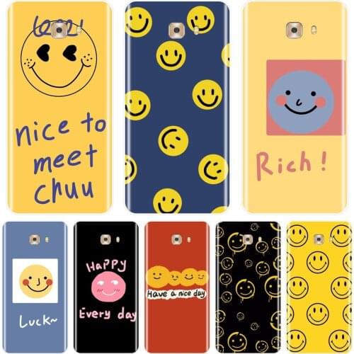 Back Cover For Samsung Galaxy C5 C7 C8 Yellow Smile Cute Luck Silicone Soft Case For Samsung Galaxy C9 C7 C5 Pro Phone Case