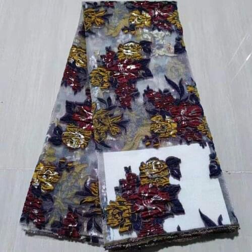 Jacquard Brocade Lace Fabric Beautiful Design Organza Lace Fabric French African Nigerian Lace Fabric For Party P1489