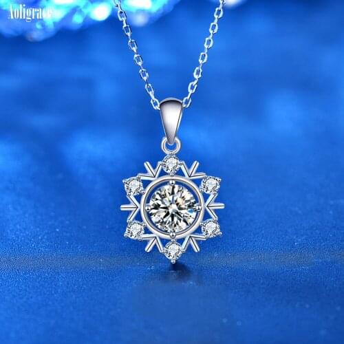 New Fine Moissanite Pendant Necklace For Women Top Quality 925 Sterling Silver Wedding Party Jewelry Accessories Girl Gifts