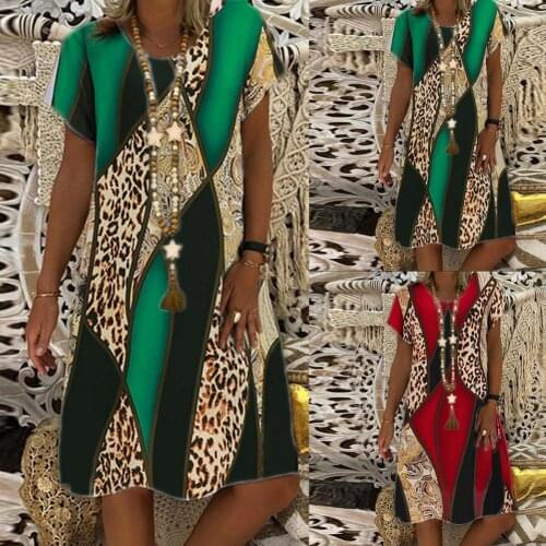 2021 Fashion New Casual Irregular Dress Pattern Printed Smooth Surface Short Sleeve Flower Print Summer Dress for Lady Plus Size