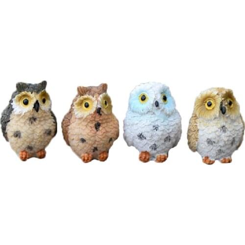 1Pcs Creative Mini Simulation Resin Moss Micro Landscape Bare-footed Owl Green Plant Ornaments Flower Pot Decoration Ornaments