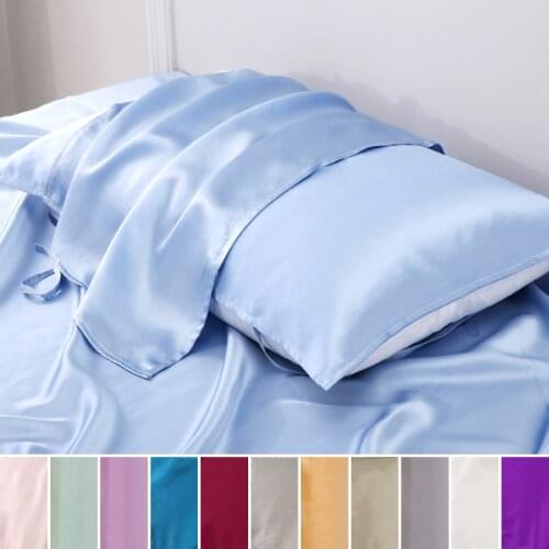 19momme 100% Nature Mulberry Silk Pillow Towels Multicolor Bedding Super Soft Silk Pillow Towel Tied Up Pillowcase Healthy Sleep