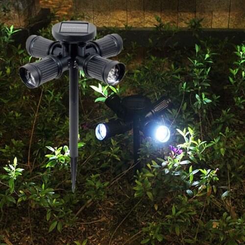 4 Head 28LED Solar Garden Light Adjustable Spotlight Security Waterproof Floodlight Solar Lamp Outdoor Path Landscape Lawn Lamps