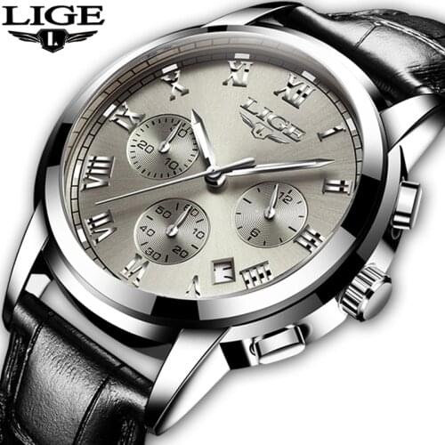 LIGE Watches Men Sports Waterproof Date Analogue Quartz Mens Watches Chronograph Business Watches For Men Relogio Masculino+Box