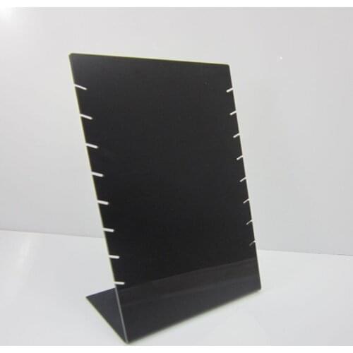 Black Plastic Acrylic Necklace Organizer Jewelry Stand Holder With 8 Slots