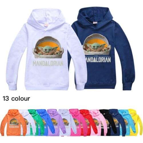 Baby Yoda The Mandalorian Hooded Blouse Kids T Shirt Girls Shirt Teenage Boys Long Sleeve Tops Toddler Boy Graphic Tee