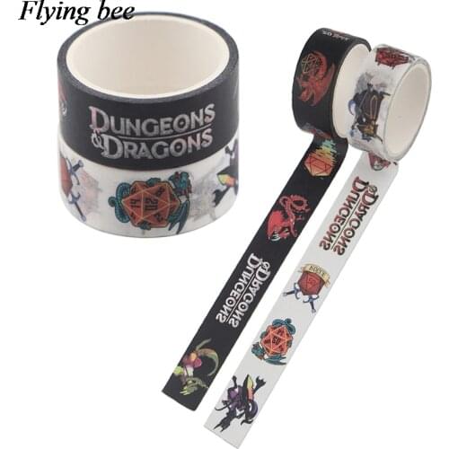 Flyingbee 15mmX5m Dragon Washi-Tape Decorated Scrapbooking Sticker Paper Washi Tape DIY Adhesive Tapes X1049