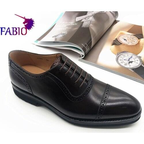 French cowhide leather shoes microwave wheel outsole mens shoes are made by hand