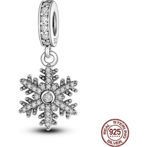 Hot New Products 2021Arrival 100% Real 925 Sterling Silver Snowflake Beads Fit Original 3mm Bracelet DIY Jewelry