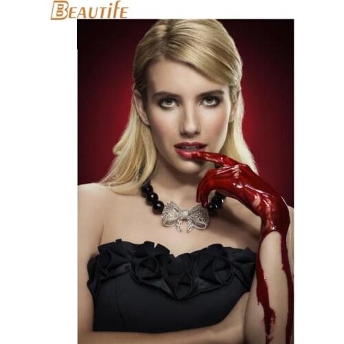 Custom wall art silk fabric poster custom print Kit Emma Roberts for room decor home decoration