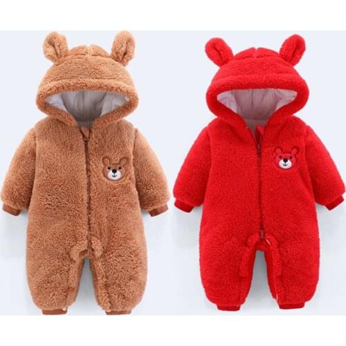Thickened Warm Toddler Newborn Baby Boy Girl Winter One-piece Clothes Romper for Baby 0-12month