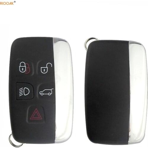 RIOOAK for Landrover Key Shell 5 Button Remote Smart Card Key for LandRover Sport Evoque LR2 LR4 Discovery For Jaguar XE no logo
