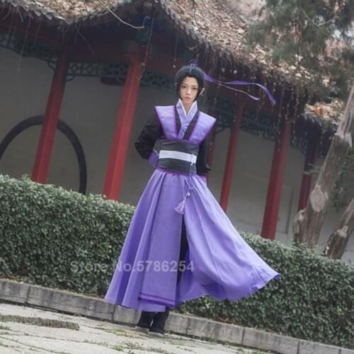 Anime Mo Dao Zu Shi Grandmaster of Demonic Cultivation Wei Wuxian Cosplay Costume Halloween Traditional Chinese Hanfu Set
