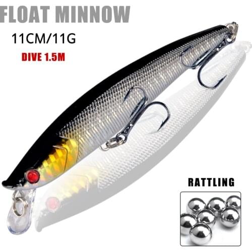 LINGYUE 1PCS Fishing Minnow Hard Baits 11cm 10g Floating Wobbler Crankbaits Isca Artificial Bait For Bass Pike Carp Ice Fishing