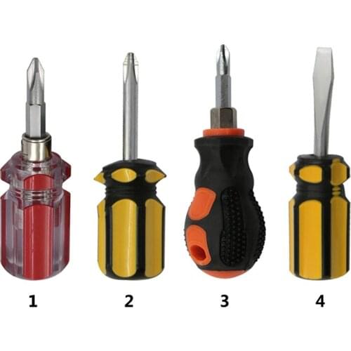 Mini Radish Head Screw Driver Precision Car Handle Repair Hand Tools Red Dual/Yellow Single Cross/Single Flat Head