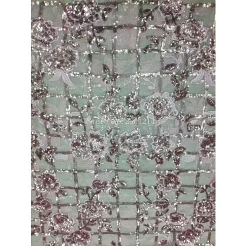 Fashion design beautiful African net lace fabric with sequins, 2017 Most popular French lace fabric for wedding BZL-9195