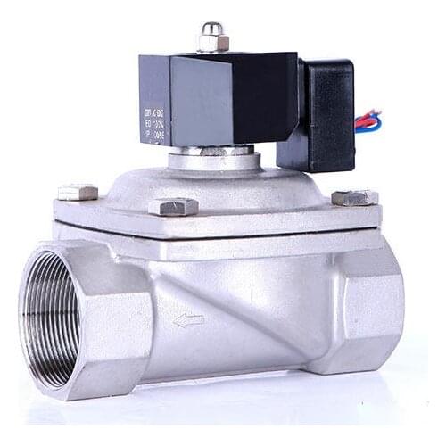 DN50 Normally Closed Solenoid Valve Water 304 Stainless Steel Solenoid Valve IP65 Fully Enclosed Coil
