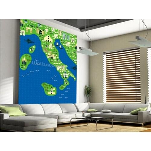 Custom childrens wallpaper,Cartoon map of italy,3D cartoon wallpaper for living room bedroom background waterproof PVC