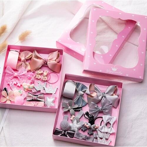 18pcs/Set Cute Cartoon Hair Accessories For Girls Lovely Hair Clip Rubber Band Children Headband Kids Elastic Hair Band Hairpins