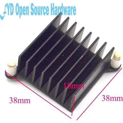 Heat sink 38*38*18MM (black) with ear quality radiator with plastic screws