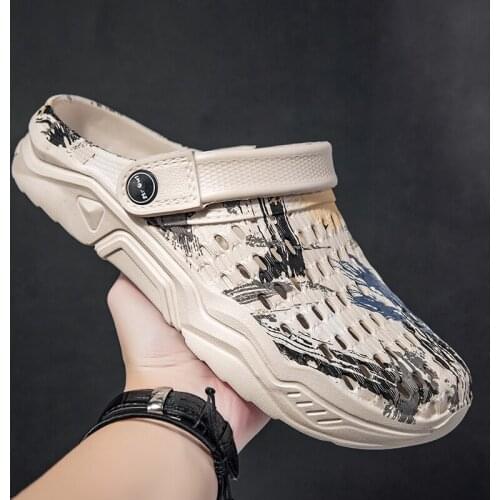 Hand Painted Mens Home Casual Slippers Mens Sports Shoes 2021 Summer Luxury Sandals Slip-On Designer Sandals Men