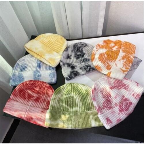 Skullcap Hat Adult Colourful Graffiti Caps Men Women Beanies Winter Hat Warm Hat Cotton Hat Hip Hop Tie Dye Gorros 2021 NEW HAT