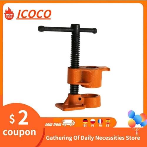 Heavy Duty Pipe Clamp for Woodworking Wood Gluing Pipe Clamp Steel Cast Iron Pipe Clamp Fixture Carpenter Hand Tool