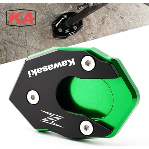 Motorcycle CNC Kickstand Extension Plate Pad Stand Enlarger For Kawasaki Z650 Z800 Z900 Z900RS Z1000 Z1000SX ER-6N ER-6F ZX-6R