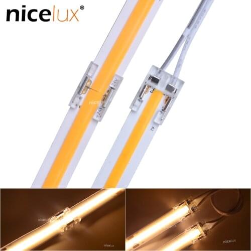 High Density LED COB Strip Connectors for 8mm 2pin IP20 2835 5050 Single Color Strip Light Connector Super Slim 10pcs/lot