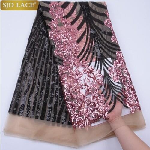 High Quality African Mesh Lace Fabric Handwork Sequined French Tulle Lace Fabric Very Soft For Nigerian Ghana Party Dress A1758