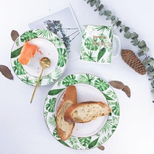 High Quality Art Round Ceramic Dishes And Plates Sets Dinner Plates Steak Dish Bone China West Plate Dishes