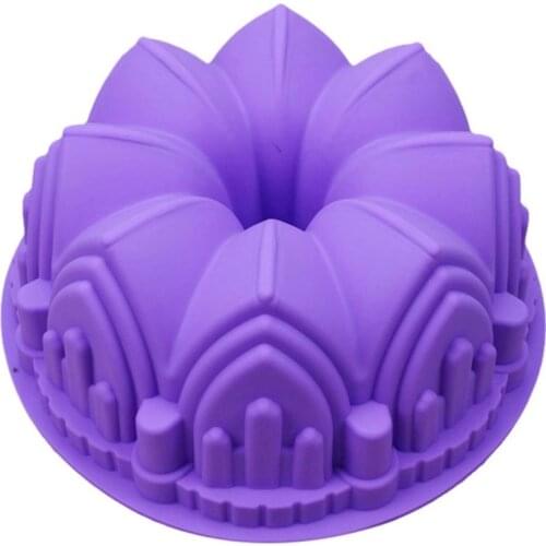 1pc Castle Shape Cake Mold Reusable Non Stick Crown Shape Silicone Mold DIY Baking Tools Accessories Random Color