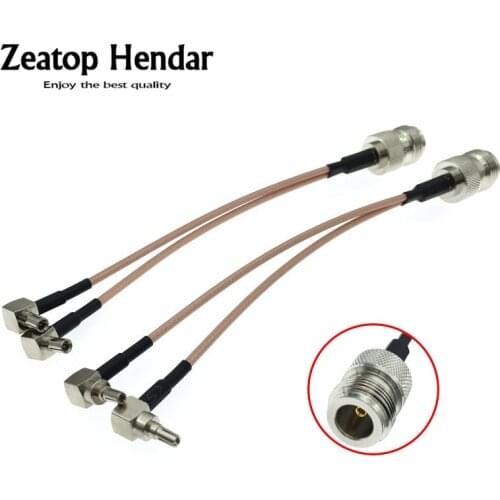 1Pcs N Female to Dual 2x CRC9 / TS9 Male Plug Y Type Splitter Combiner Jumper Cable Pigtail RG316 Wire 10CM 15CM 20CM 30CM 50CM