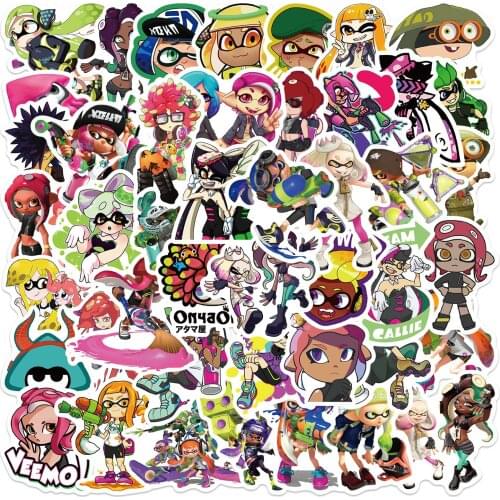 10/50PCS Game Splatoon Graffiti Stickers Skateboard Laptop Fridge Phone DIY Waterproof Cartoon Decal Sticker Packs Kid Toy