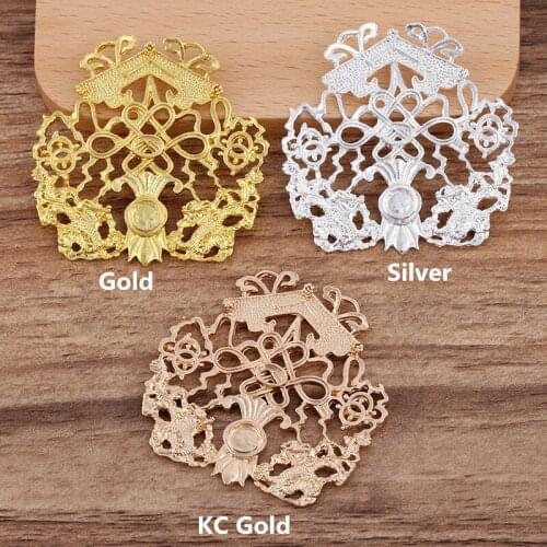 10 PCS 49*47mm Metal Alloy Connectors Gold Silver Plated Hollow Out Connectors Charm DIY Accessories For Jewelry Making