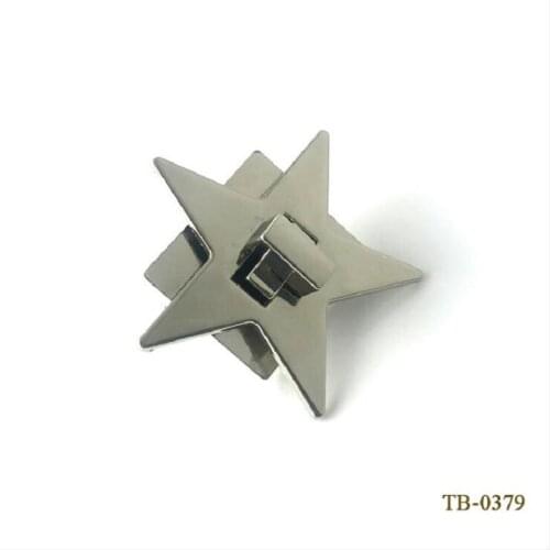 10pcs/lot)Luggage hardware accessories high-end female bag alloy star shape metal lock DIY female bag decorative snap lock
