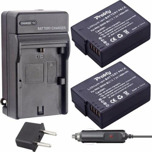 2pcs PROBTY DMW-BLC12 DMW BLC12 Battery + Charger kit for Panasonic DMC GH2 G5 G6 V-LUX4 DMC-GH2 FZ1000 FZ200 DMC-G7 DMC-G85