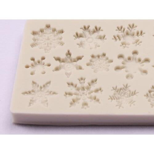 3D Christmas decorations snowflake chocolate DIY sugar baking baking cake decoration silicone mold