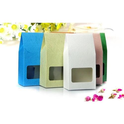 8*15.5+5cm 20pcs Natural Resealable Stand Up Kraft Paper Bags Boxes Recyclable Wedding Gift Jewelry Food Package Paper Box
