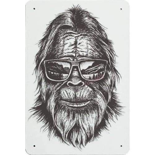 Bigfoot Portraits Novelty Parking Retro Metal Tin Sign Plaque Poster Wall Decor Art Shabby Chic Gift