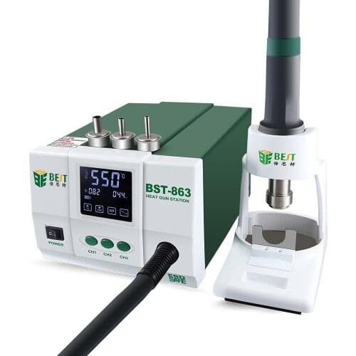 BST-863 Hot Air Gun Desoldering Station Digital Display LCD Touch Thermostat Anti-static Hot Air Gun