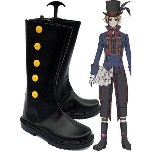 Kuroshitsuji Drossel Keinz Shoes Cosplay Black Butler Doll Maker Drocell Caines Cosplay Boots Black Shoes Custom Made