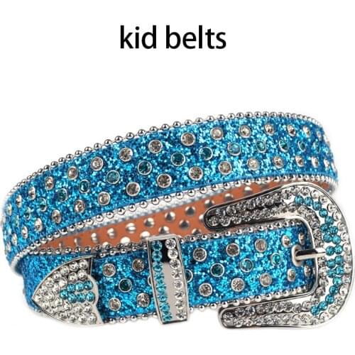 Western Children Belt Kids Rhinestones Belt Waistband Adjustable Belt Boys Girls Diamond Studded For Jeans Clothing Decoration