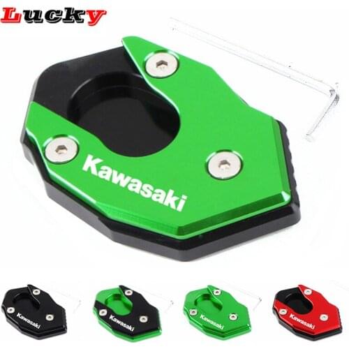 For Kawasaki Z250 Z300 Z650 Z800 Z900 Z900RS Z1000 Z1000SX ER6N ZX-6R Motorcycle CNC Kickstand Plate Extension Pad Stand Enlarge
