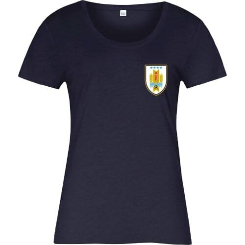 Uruguay National Footballer Kit T-Shirt Left Chest Ladies 2019 Summer Style Brand Casual O-Neck Women Printing on T Shirts