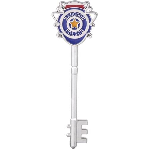 Game Residents Evils Stars Key Keychain RPD Raccoon City Police Station Logo Key Pendant Cosplay Costume Accessories