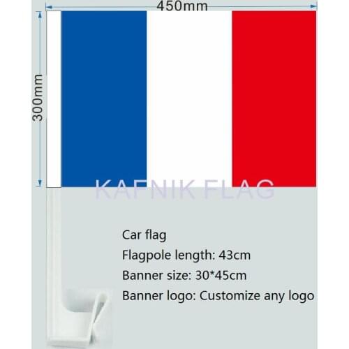 KAFNIK,30X45CM French flag French car window flag car flag pole car decoration Free Shipping